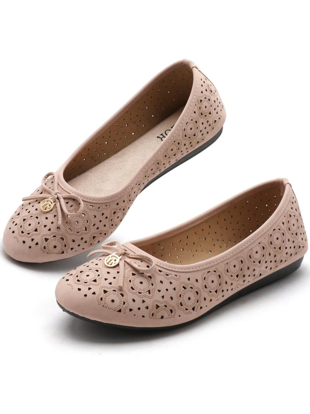 Women's Pink Comfortable Slip On Round Toe Casual Pull On Ballet Flats